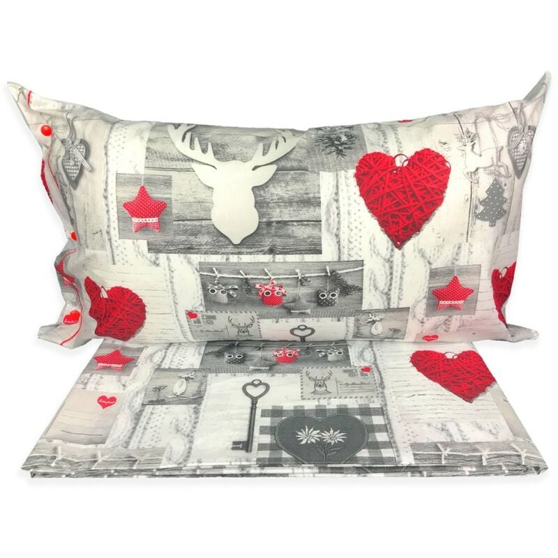 foto del prodotto tex family copripiumino tirolese tirolo patchwork con cuscino arredo tirptch cm. 155x200
