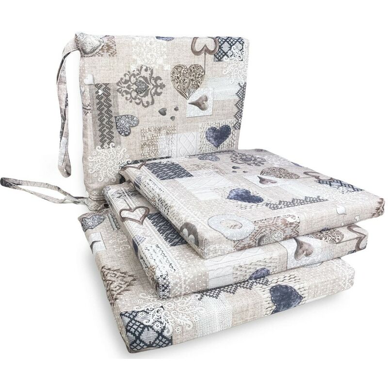 foto del prodotto tex family coprisedia morbidone tessuto loneta tirolese shabby beige cuscino sedia sfoderabile