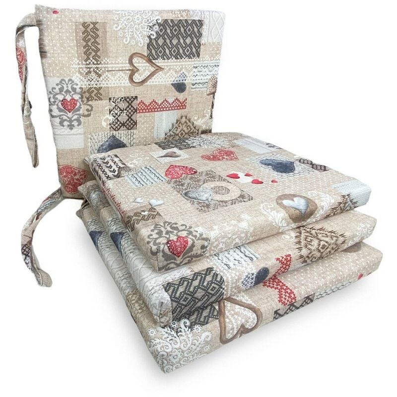 foto del prodotto tex family coprisedia morbidone tessuto loneta tirolese shabby rosso cuscino sedia sfoderabile