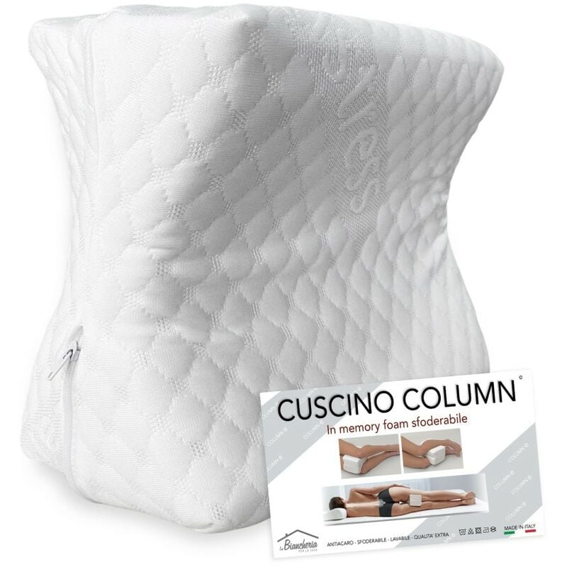 foto del prodotto tex family cuscino column supporto gambe ginocchia in memory per spina dorsale e gravidanza made in italy