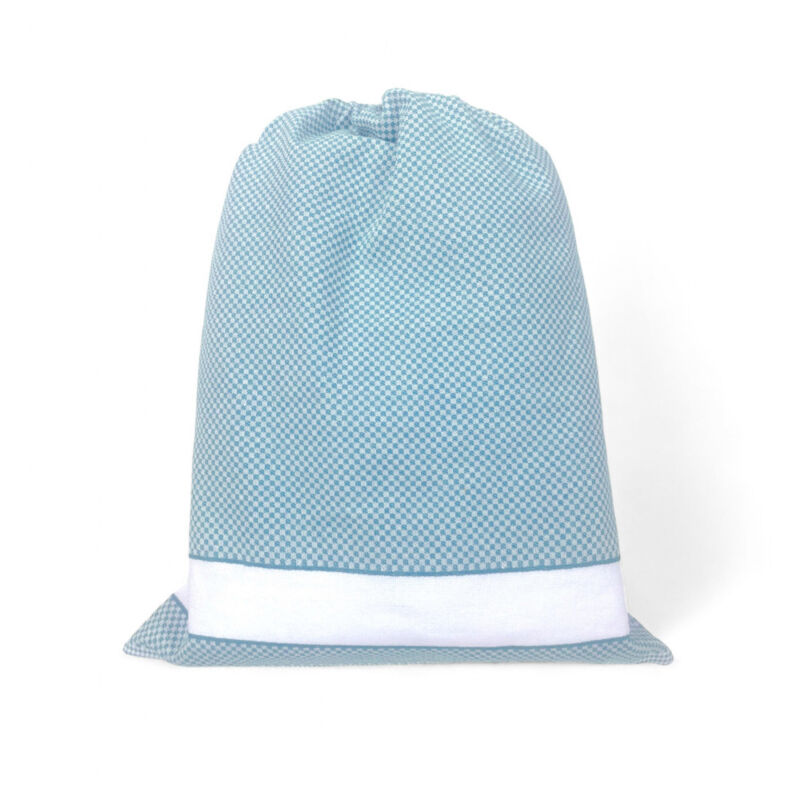 foto del prodotto tex family easyzip sacca asilo con nome tela aida da ricamare sacca in puro cotone, disponibile in 9 colori, resistente e made in italy azzurro