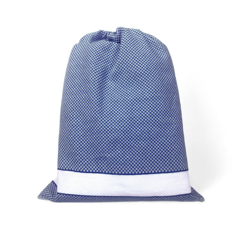 foto del prodotto tex family easyzip sacca asilo con nome tela aida da ricamare sacca in puro cotone, disponibile in 9 colori, resistente e made in italy blu cm.