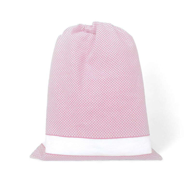foto del prodotto tex family easyzip sacca asilo con nome tela aida da ricamare sacca in puro cotone, disponibile in 9 colori, resistente e made in italy rosa