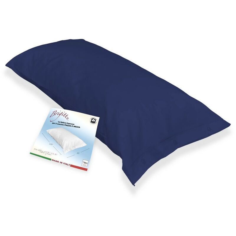 foto del prodotto tex family federa brigitte una piazza e mezza misura francese clic clac cm. 50 x 120 con sacco per obl per il lavaggio blu