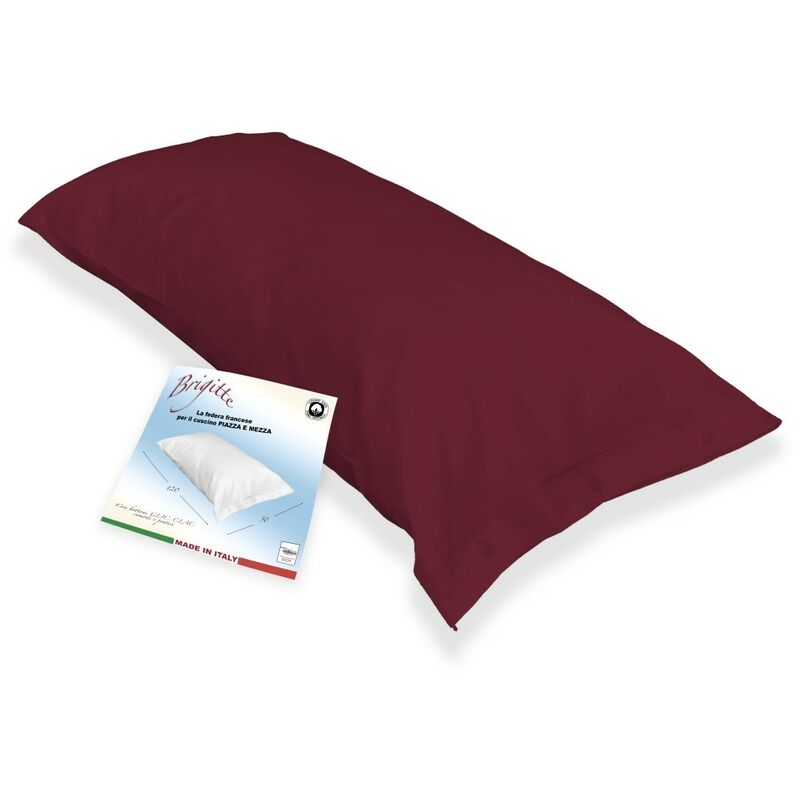 foto del prodotto tex family federa brigitte una piazza e mezza misura francese clic clac cm. 50 x 120 con sacco per obl per il lavaggio bordeaux