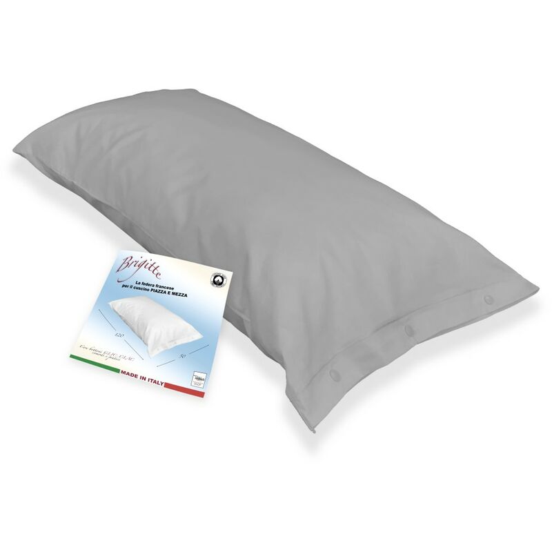foto del prodotto tex family federa brigitte una piazza e mezza misura francese clic clac cm. 50 x 120 con sacco per obl per il lavaggio grigio