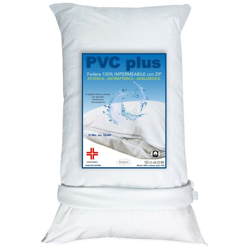 foto del prodotto tex family federa pvc plus copriguanciale impermeabile con cerniera in spugna di cotone