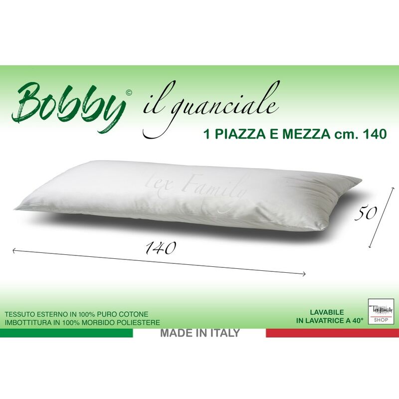 foto del prodotto tex family guanciale bobby cuscino letto 1 piazza e mezza lungo cm. 140 mis. cm. 50 x 140