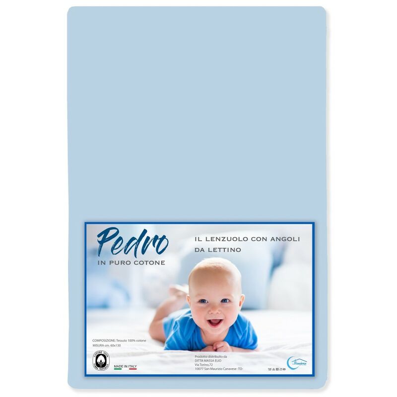 foto del prodotto tex family lenzuolo angoli pedro per lettino bambino tutti i colori azzurro