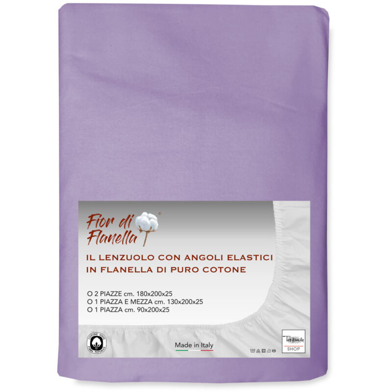 foto del prodotto tex family lenzuolo con angoli in flanella fior di flanella lilla viola tutte le misure 1 piazza