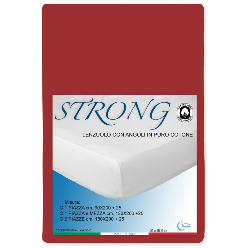 foto del prodotto tex family lenzuolo con angoli strong tinta unita bordeaux made in italy una piazza