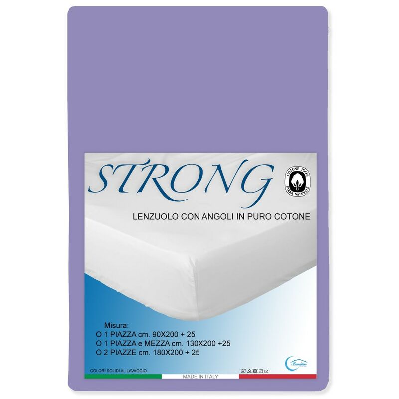 foto del prodotto tex family lenzuolo con angoli strong tinta unita lilla made in italy due piazze