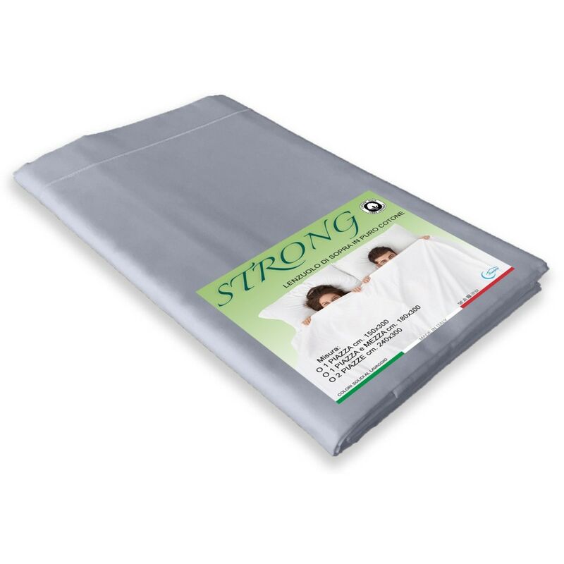foto del prodotto tex family lenzuolo di sopra cordonetto strong grigio made in italy 1 piazza e mezza
