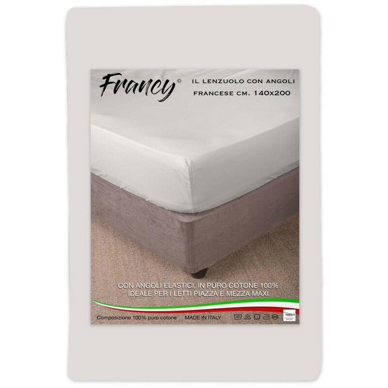 foto del prodotto tex family lenzuolo francy con angoli beige francese 1 piazza e mezza 140 grande maxi