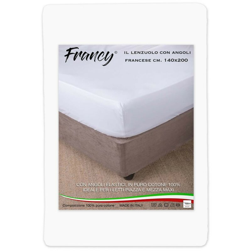 foto del prodotto tex family lenzuolo francy con angoli francese bianco 1 piazza e mezza grande maxi