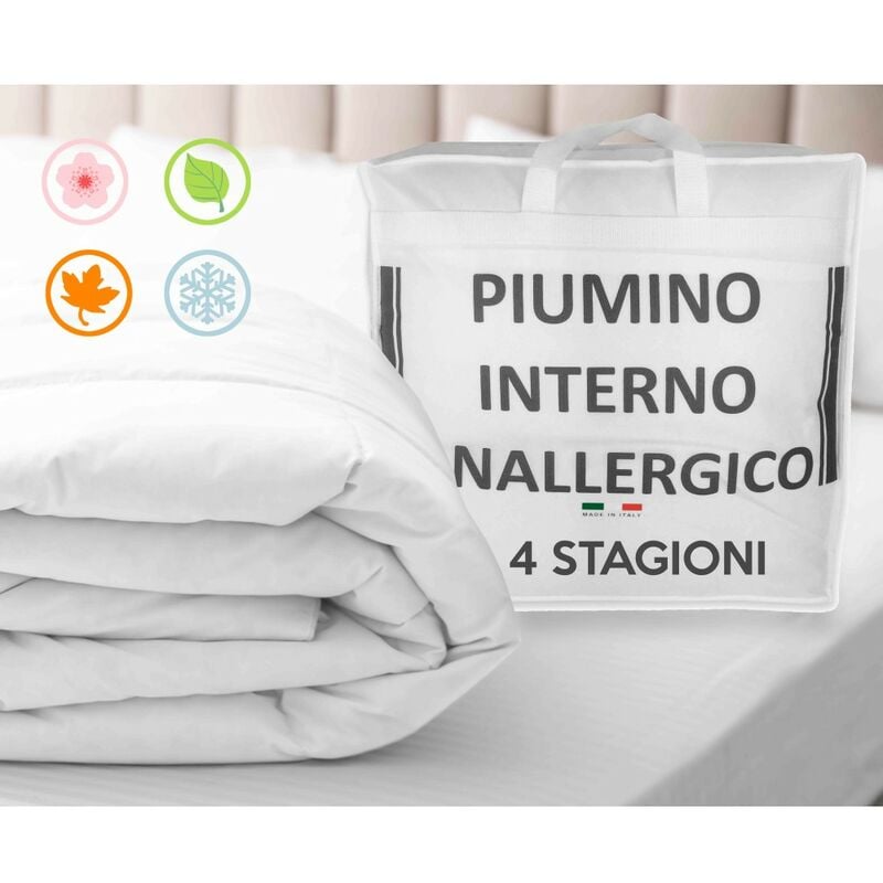 foto del prodotto tex family piumino anallergico quattro 4 stagioni in calda e morbida microfibra made in italy feel good 2 piazze