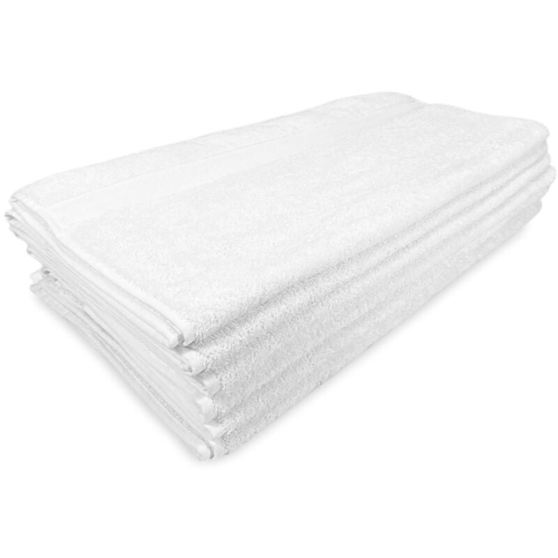 foto del prodotto tex family set 6 asciugamani in spugna di cotone 100 bianco 60x110 cm morbidi, assorbenti ideali per casa, hotel e b b made in italy