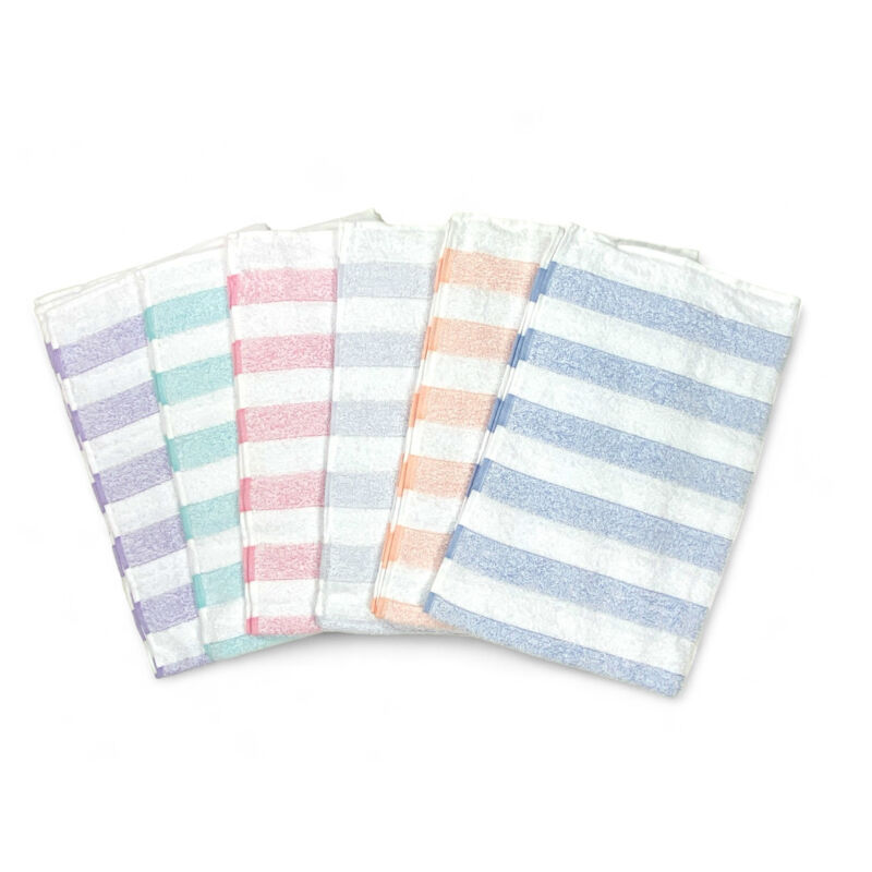 foto del prodotto tex family set asciugamani bagno in cotone rigati 60x100 e 40x60, 6 pezzi, 350 gr mq, colori unici, made in italy, assorbenti e morbidi cm. 40x60