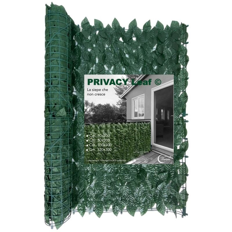foto del prodotto tex family siepe privacy leaf finta artificiale a foglie per muri e balconi ornamentale frangivista cm. 150x300