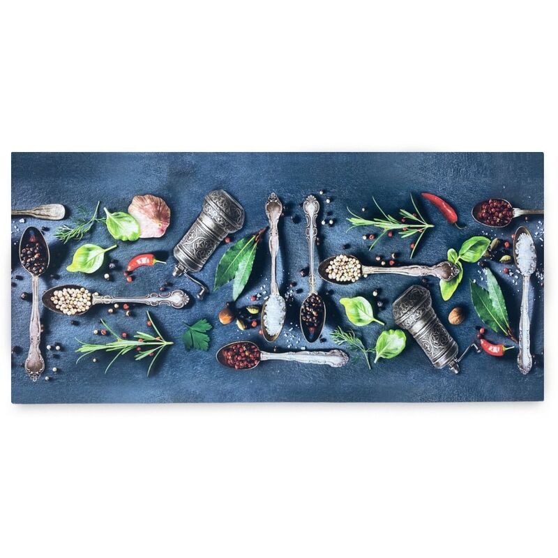 foto del prodotto tex family tappeto runner da cucina passatoia antiscivolo cucchiai e spezie made in italy cm. 50x200