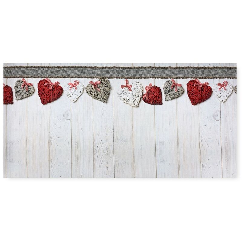 foto del prodotto tex family tappeto runner da cucina passatoia antiscivolo cuori shabby made in italy cm. 50x100