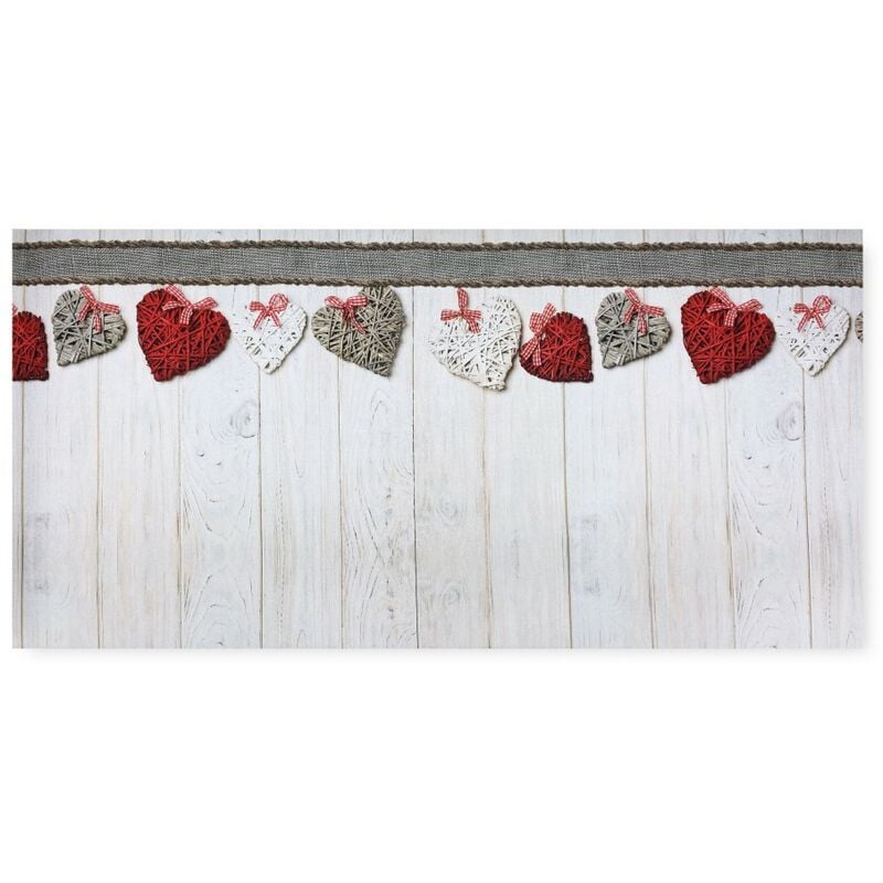 foto del prodotto tex family tappeto runner da cucina passatoia antiscivolo cuori shabby made in italy cm. 50x420