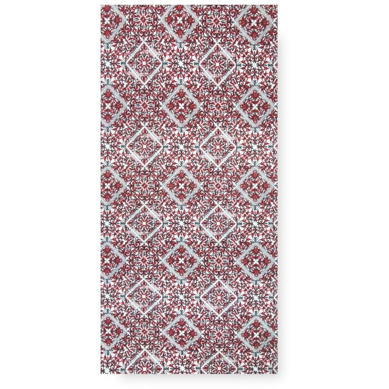 foto del prodotto tex family tappeto runner da cucina passatoia antiscivolo maiolica rosso made in italy cm. 50x80