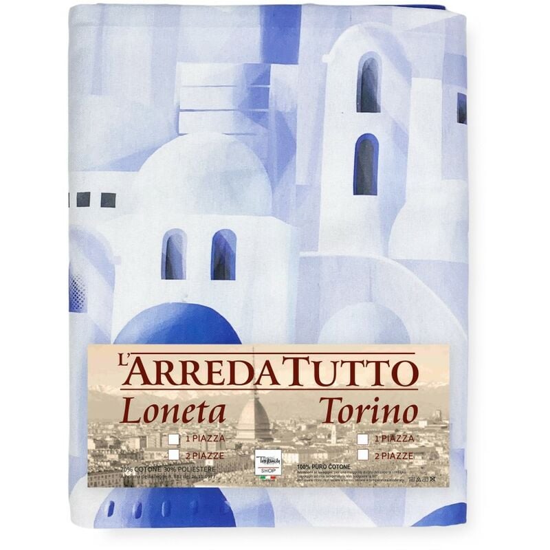 foto del prodotto tex family telo arredo copritutto gran foulard copriletto copridivano santorini blu 1 piazza
