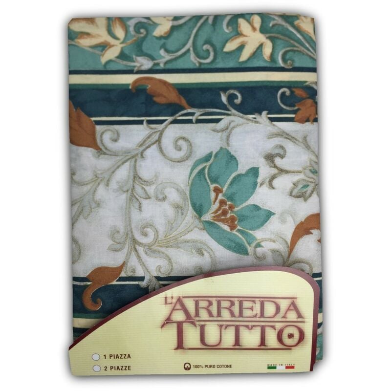 foto del prodotto tex family telo arredo copritutto gran foulard copriletto copridivano tessuto edera verde 2 piazze