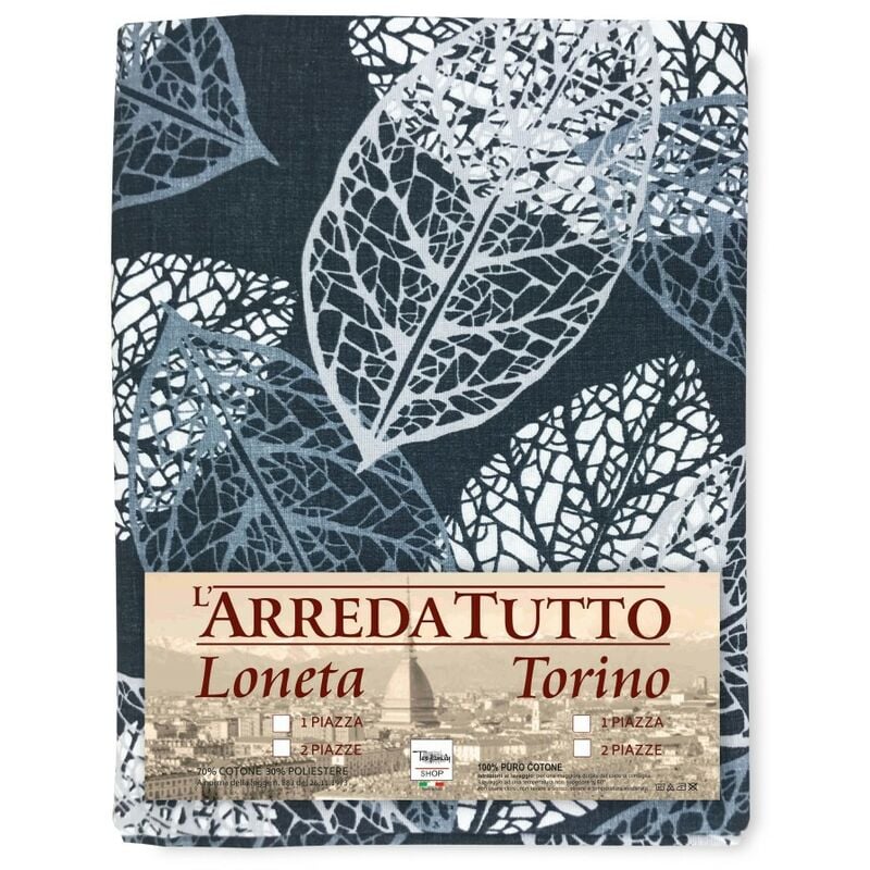 foto del prodotto tex family telo arredo copritutto gran foulard copriletto copridivano tessuto loneta foglia leaf 1 piazza