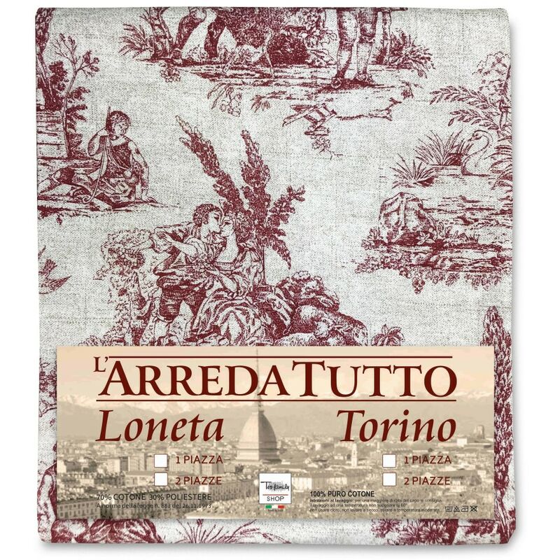 foto del prodotto tex family telo arredo copritutto gran foulard copriletto copridivano tessuto loneta toiles de jouy 1 piazza
