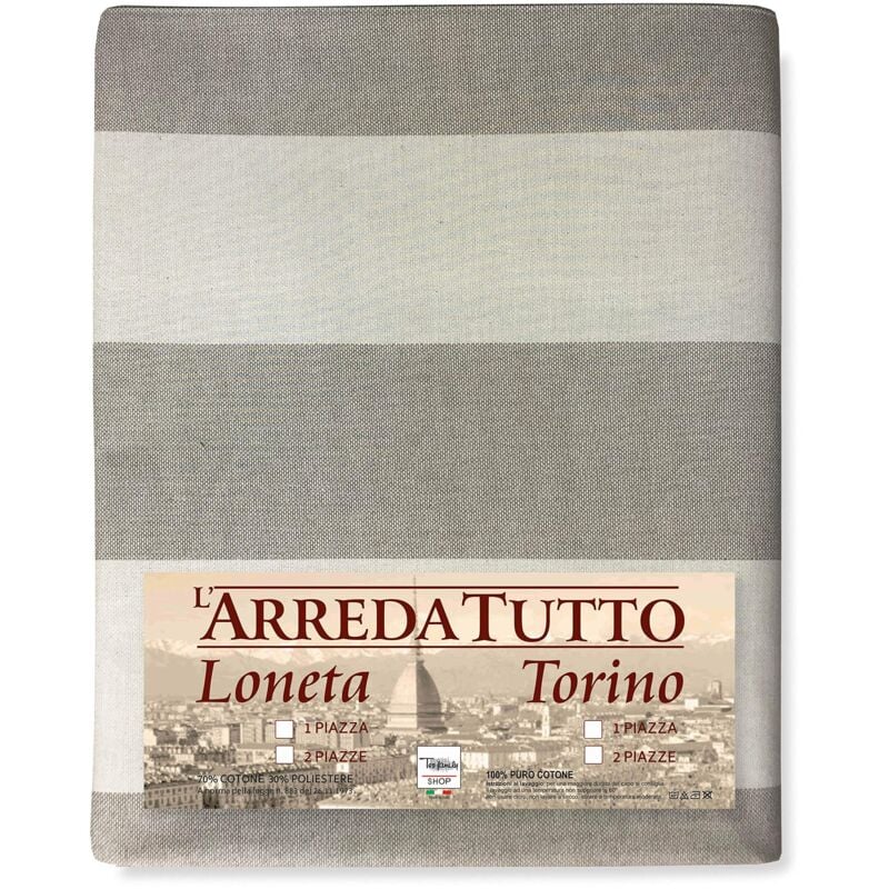 foto del prodotto tex family telo arredo copritutto gran foulard copriletto copridivano tessuto rigone beige 2 piazze