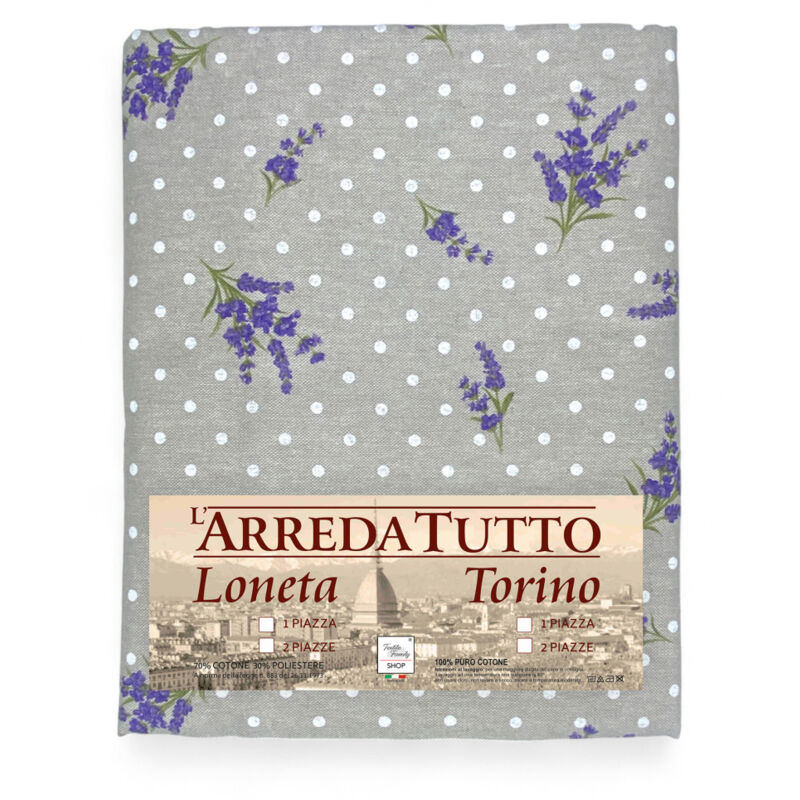 foto del prodotto tex family telo arredo cotone lavanda provenzale tessuto dory copritutto, copridivano, copriletto, made in italy, resistente ai lavaggi 1 piazza