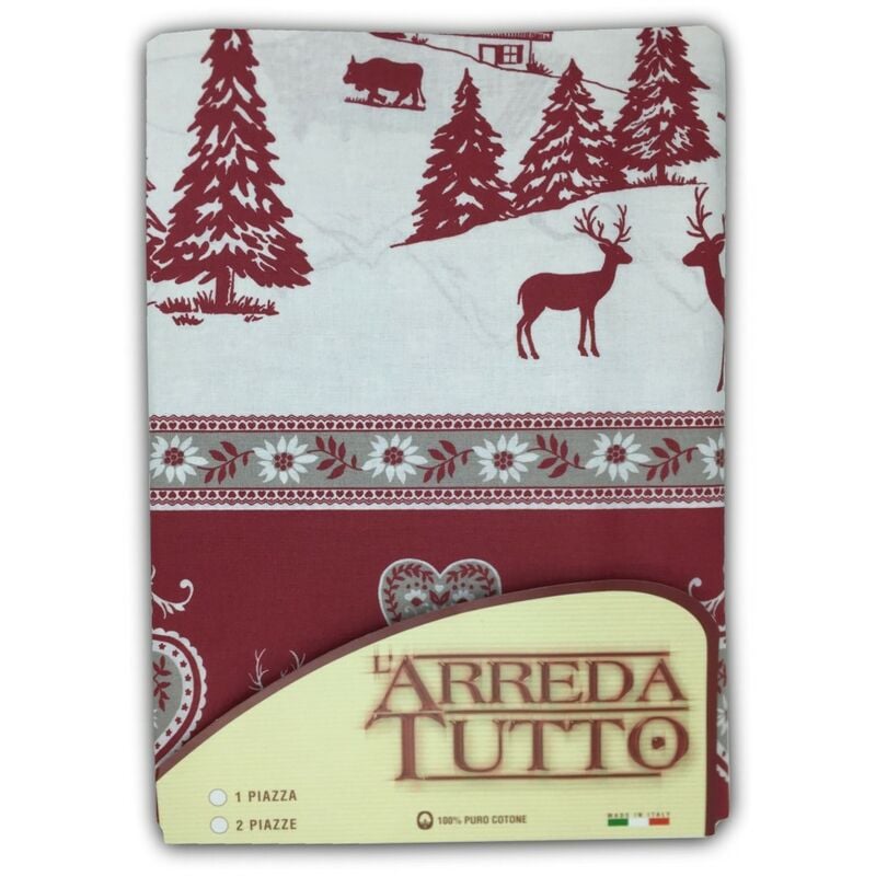 foto del prodotto tex family telo copritutto gran foulard copriletto copridivano tessuto tirolese gardena rosso 2 piazze