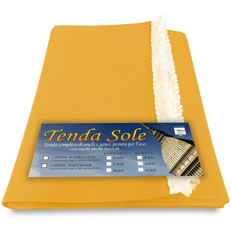 foto del prodotto tex family tenda sole da esterno giardino balcone unito giallo confezionata cm. 140x250