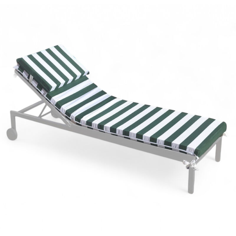 foto del prodotto tex family topper imbottito per sdraio piscina con cuscino memory foam 7 cm spessore, sfoderabile made in italy verde