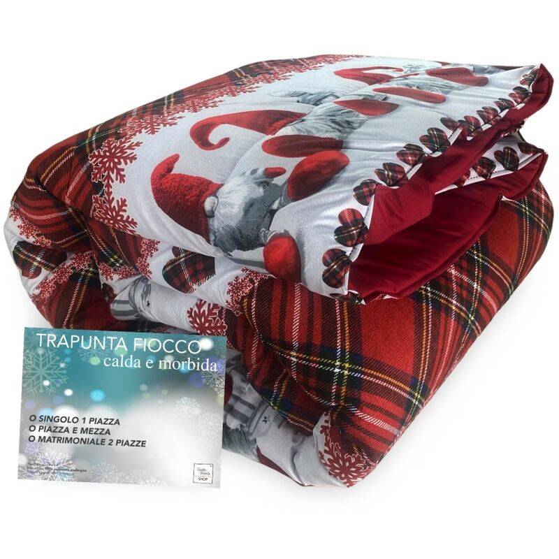 foto del prodotto tex family trapunta fiocco elfi rossi piumone invernale made in italy 1 piazza e mezza