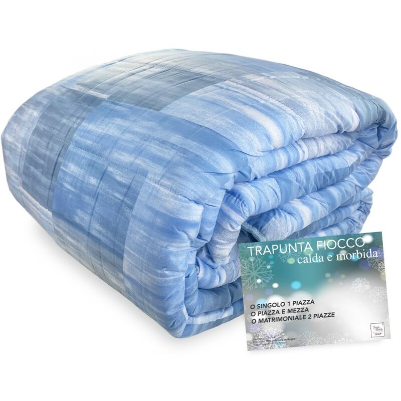 foto del prodotto tex family trapunta fiocco quadri d azzurro piumone invernale made in italy 1 piazza e mezza