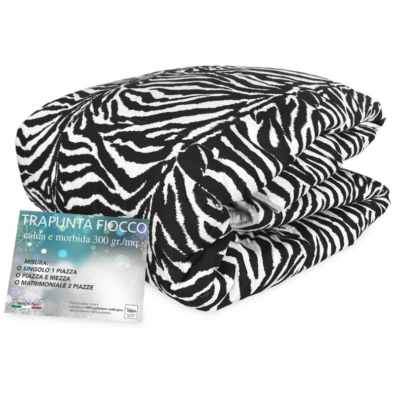 foto del prodotto tex family trapunta fiocco zebrata piumone invernale zebrato made in italy 1 piazza e mezza