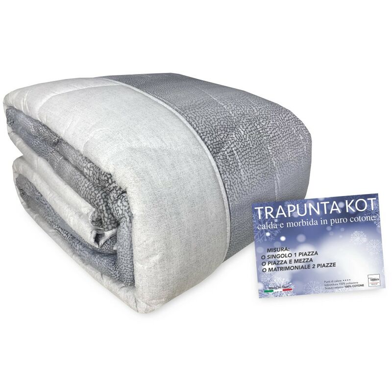 foto del prodotto tex family trapunta kot dis. boy grigio made in italy puro cotone 1 piazza e mezza