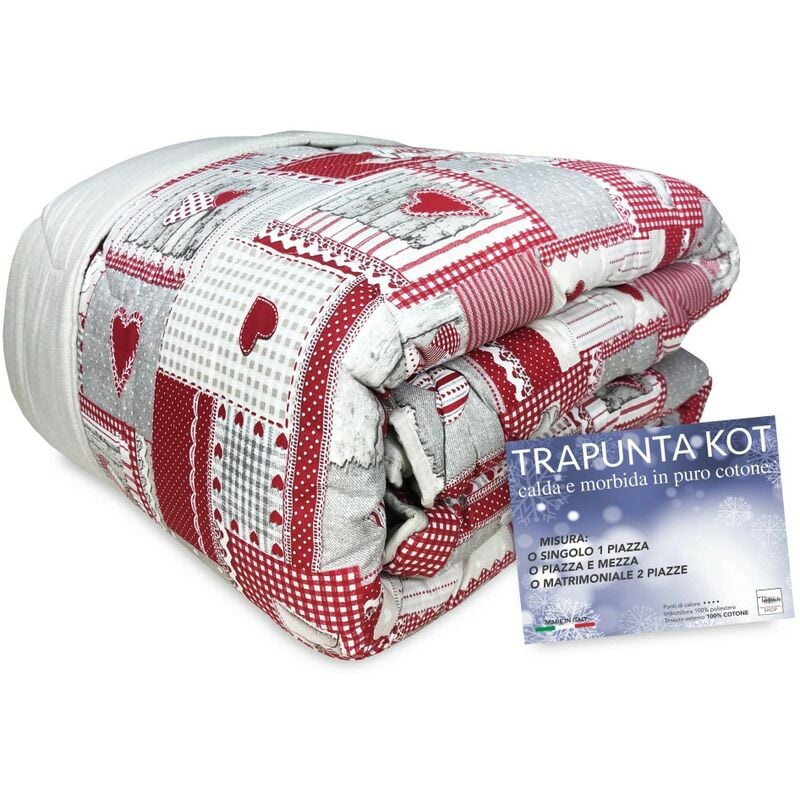 foto del prodotto tex family trapunta kot tirolese aprica rosso made in italy puro cotone 1 piazza