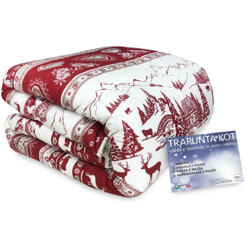 foto del prodotto tex family trapunta kot tirolese dis. gardena made in italy puro cotone 1 piazza e mezza