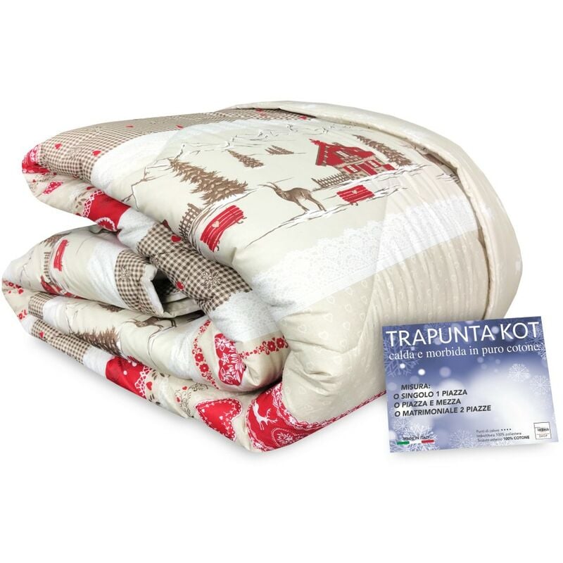 foto del prodotto tex family trapunta kot tirolese dis. valbadia made in italy puro cotone 1 piazza