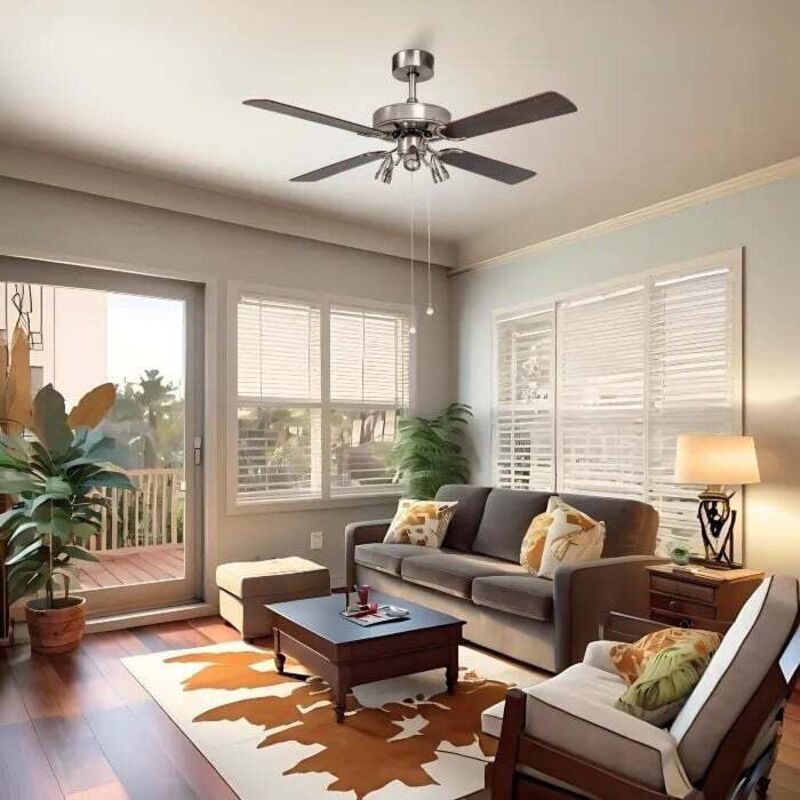 foto del prodotto texas ventilatore da soffitto con luce nichel legno 132