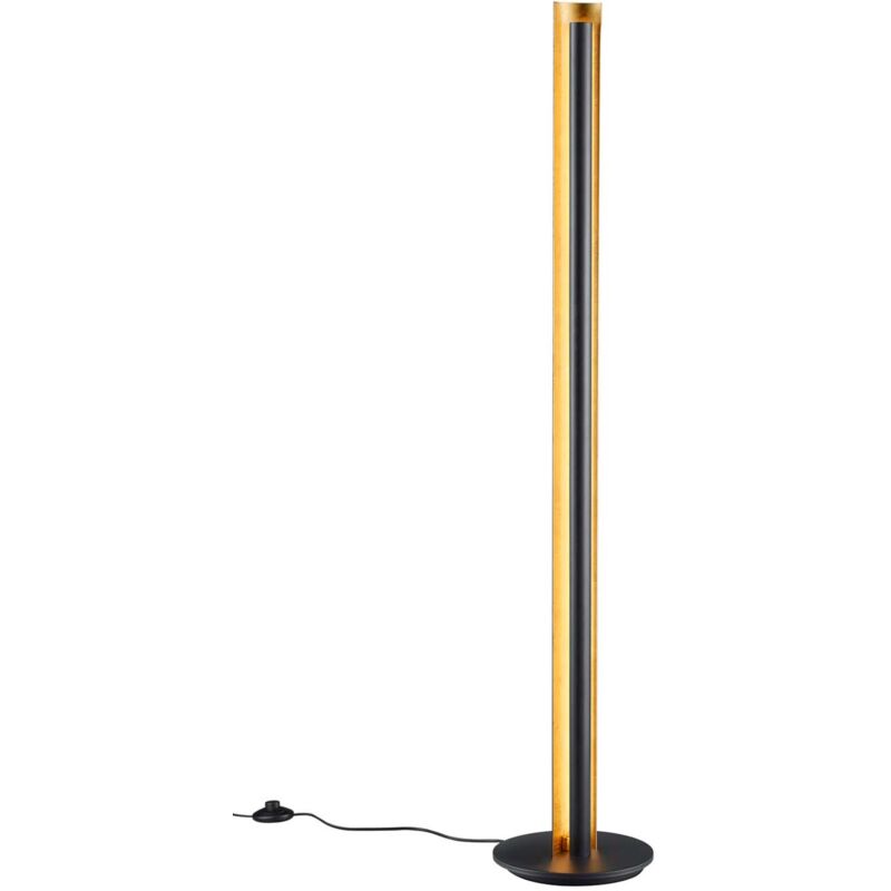 foto del prodotto texel piantana led colonna nera interno oro dimmer a scatto h. 135
