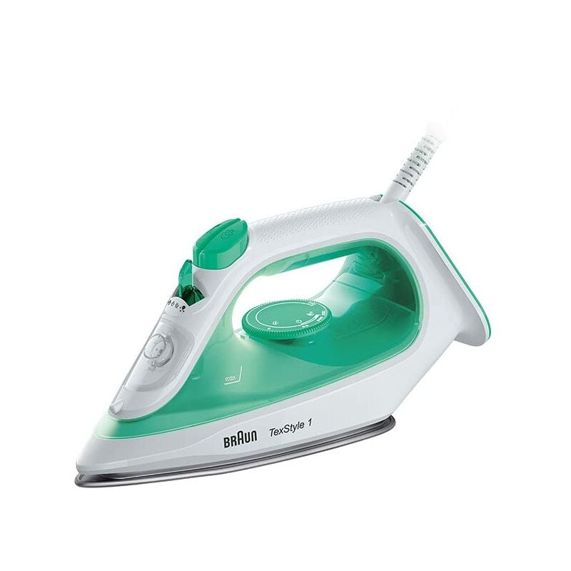 foto del prodotto texstyle 1 si 1040 gr steam iron ceramic soleplate 2000 w green, white braun