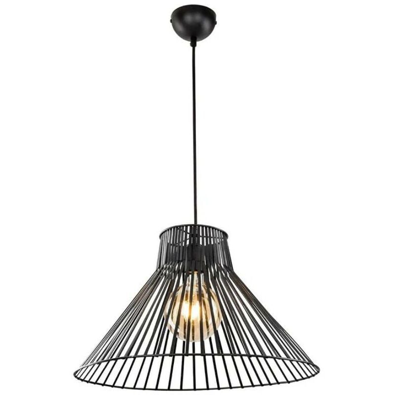 foto del prodotto tezeta lampada a sospensione filo metallico panama mdl4135 colore nero