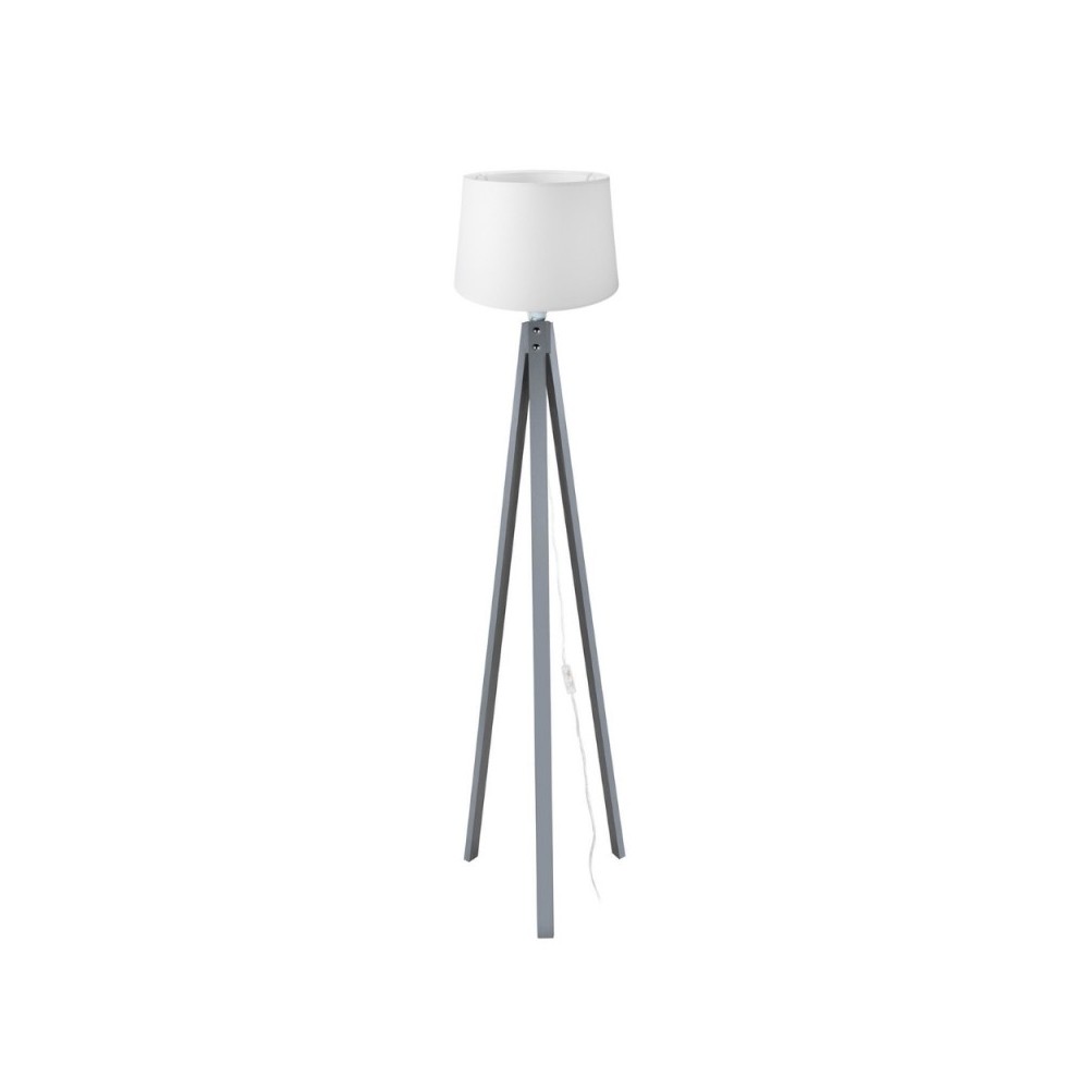 foto del prodotto tezeta lampada da terra treppiede grigio con paralume bianco in tessuto decogri3565