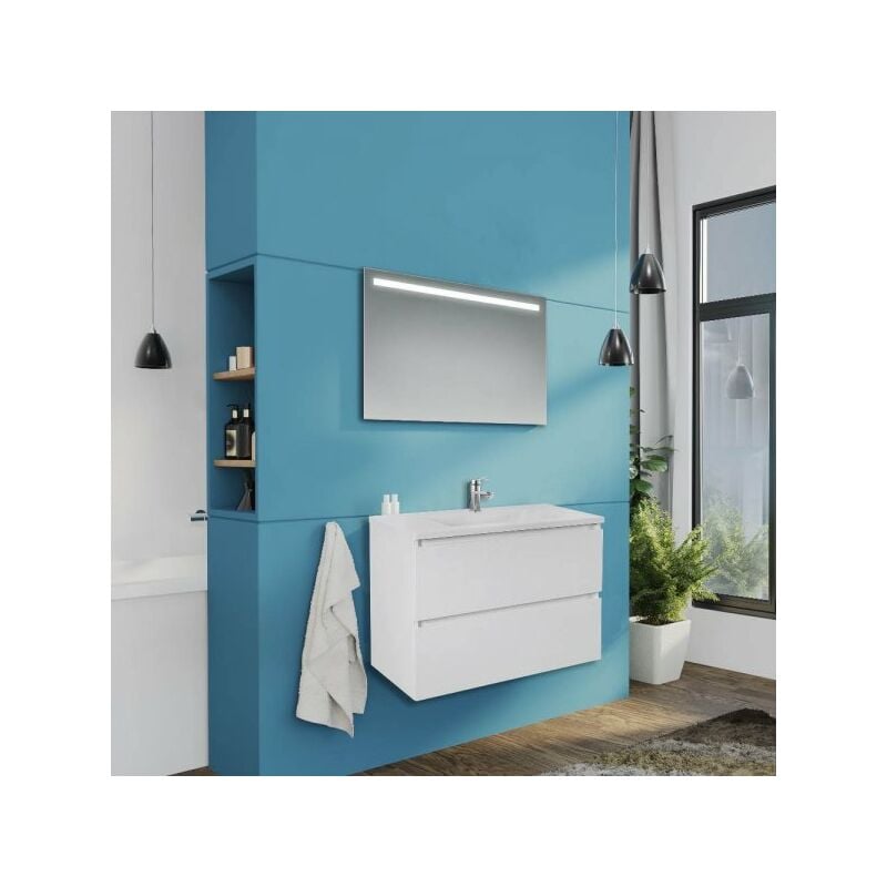 foto del prodotto tezeta mobile bagno sospeso carezza bianco lucido 80x46x54 h