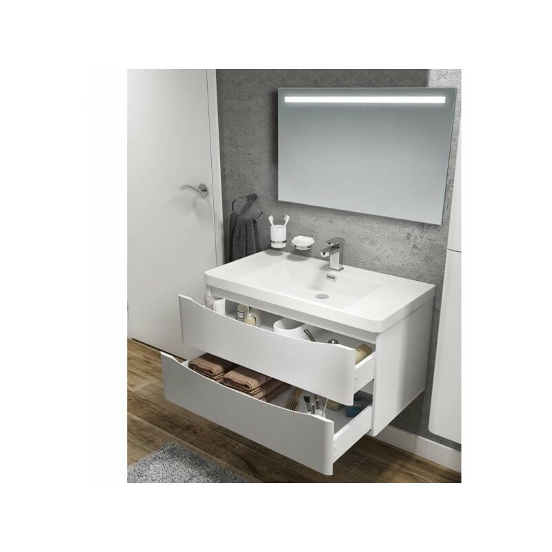 foto del prodotto tezeta mobile bagno sospeso lesina bianco lucido 90x48x55